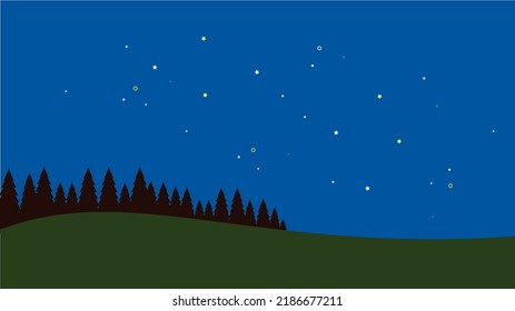 Starry Night Sky And Forest Edge