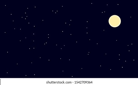 starry night sky full moon background