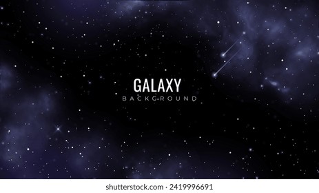 Starry night sky. Galaxy background with shining stars. Abstract constellation background with nebula. Cosmos background with stardust effect.