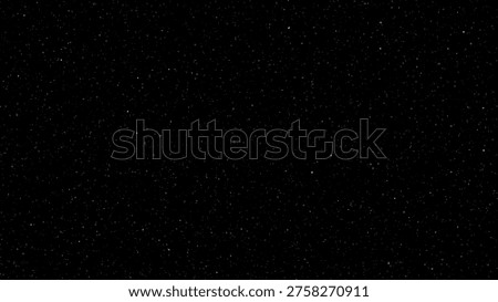 Starry night sky with glowing white dots as cosmic background. Abstract space scene with scattered stars in dark universe. Digital art texture for astronomy and science concept design.