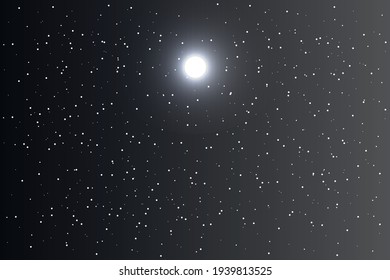 Starry night sky with moon