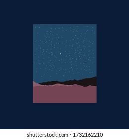 starry night sky in the mountain
