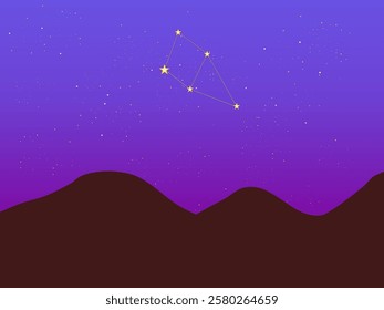 starry night sky with mountain background