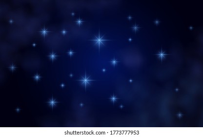 Starry night sky with nebula