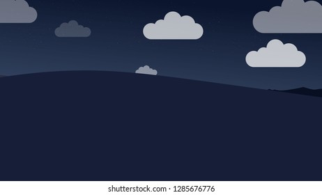 starry night sky on the hill metro style wallpaper