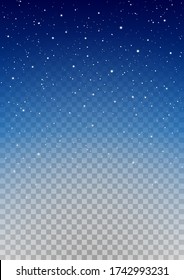 Starry night sky on transparent background - vector design element