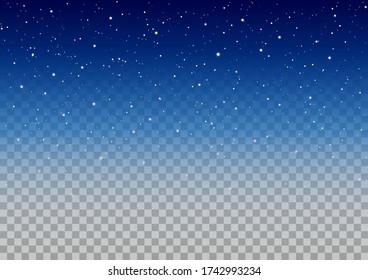 Starry night sky on transparent background - vector design element