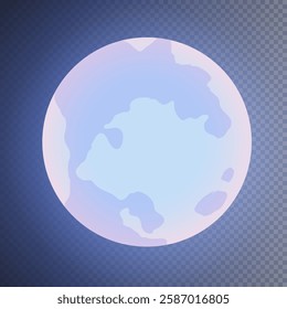 Starry night sky PNG, Dark background with full moon and bright stars, Crescent moon phases at night sky. Realistic 3d vector sequence frame shows the moon satellite varying shapes from eclipse. 