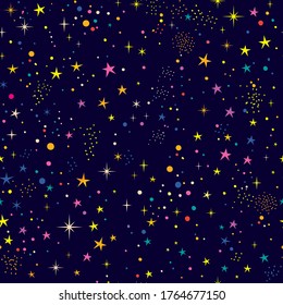 starry night sky seamless pattern