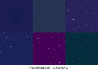 Sternenhimmel. Eine Reihe von Zeichnungen von Sternbildern, weiß auf dunkelblauem Hintergrund. Vektorgrafik im Flachstil. Abstraktes geometrisches Design. Das Konzept der himmlischen Tapete