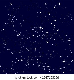 starry night sky. shiny stars on dark blue sky