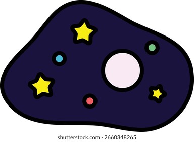 Un icono del espacio del cielo nocturno estrellado