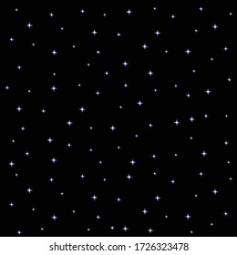 Starry Night Sky Square on Black Background Vector Illustration