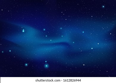 starry night sky with star dust vector background