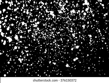 Starry night sky. Stars on dark sky at night. The falling snow. Night sky with stars.