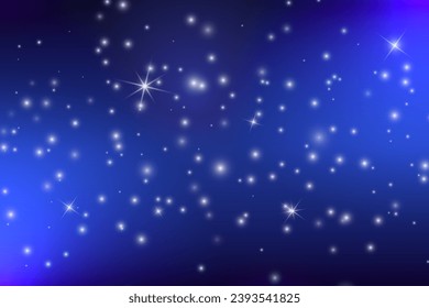 Starry night sky vector background