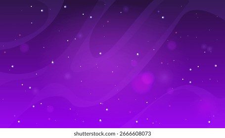 Sternenhimmel, Vektorgrafik. Kosmischer violetter Gradient mit Sternenstaub. Realistische Galaxie, Weltraumhintergrund. Tapete mit magischem Universum. Himmlische Natur. Wunderschön interstellar. Astrologie