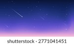 Starry night sparkle sky space background vector illustration. Dark universe astronomic night sky with stars and comets in outer space, Milky Way magic starlight bright wallpaper.