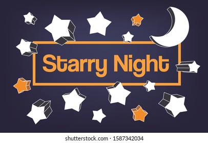 starry night vector on dark background