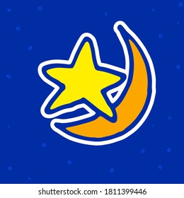 Vector dibujado a mano. Fondo espacial.