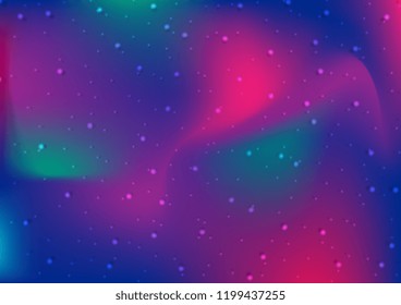 Starry northern light abstract holographic gradient background. Vector design