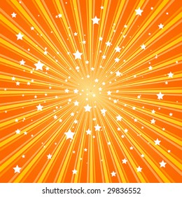 Starry Orange retro Background
