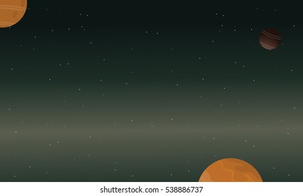 Starry and planet space of landscape