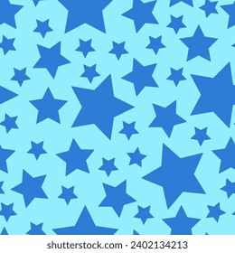 Starry seamless pattern, randomly placed stars background. Vector illustration.