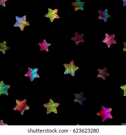 Starry seamless pattern, vector.