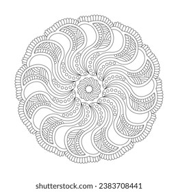 Starry Seasons rotate coloring book mandala page for kdp book interior, Ability to Relax, Brain Experiences, Harmonious Haven, Peaceful Portraits, Blossoming Beauty mandala design.