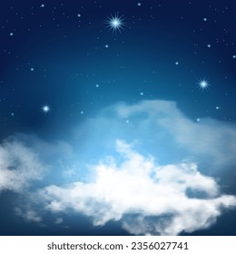 starry sky background with clouds