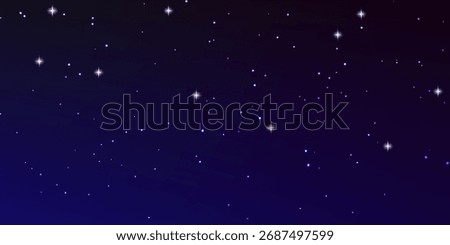 Starry sky background. Many bright stars and cloudless calm clear night sky. Vector Illustration