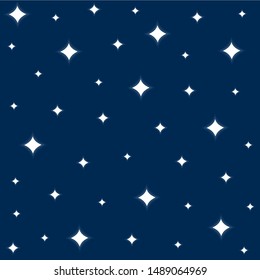 Starry sky. Background with stars on night blue sky. Vector illustration.