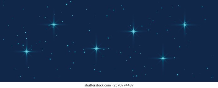 Starry sky background. Vector on blue background