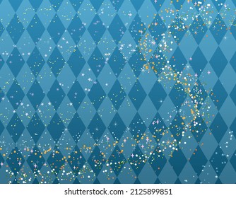 Starry sky, blue diamond background with glittering Milky Way