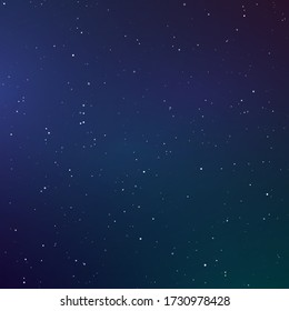 Starry sky color background. Dark night sky. Infinity space with shiny stars. Vector