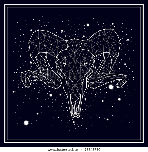 Starry Sky Constellation Sheep Skull Stock Vector (Royalty Free ...