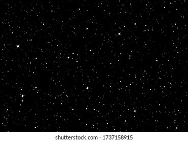 Ciel étoilé. Ciel nocturne sombre. Espace infini avec étoiles brillantes. Mystère sombre Univers. Arrière-plan vectoriel