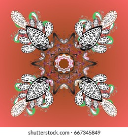 Starry Sky. Falling snow. Ornamental texture with stylized snowflakes and dots on a background.
