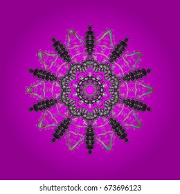 Starry Sky. Falling snow. Ornamental texture with snowflakes and dots on a colorful background.