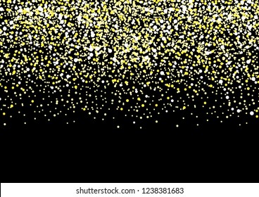 Starry sky. Gold glitter texture on a black background