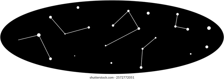 Starry sky icon and signs