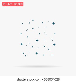 Starry Sky Icon Vector. Flat Simple Blue Pictogram On White Background. Illustration Symbol With Shadow