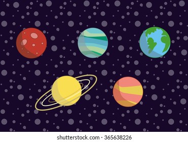 starry sky. infinite space. planets