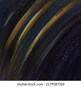 Starry sky, landscape, abstraction hand painted watercolor space galaxy, universe background