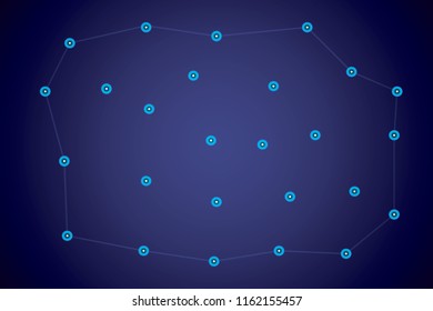 Starry sky map, random schematic bright stars