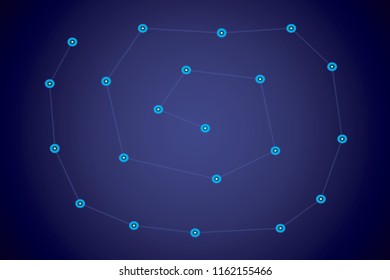 Starry sky map, random schematic bright stars