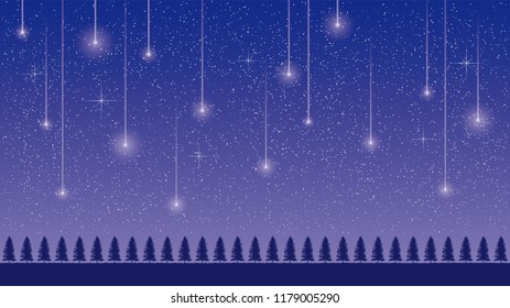 Starry Sky and Meteor