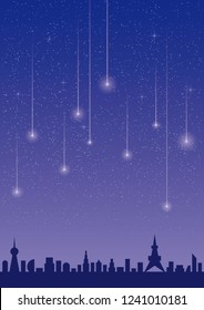 Starry Sky and Meteor
