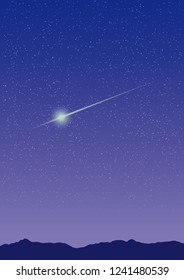 Starry Sky and Meteor